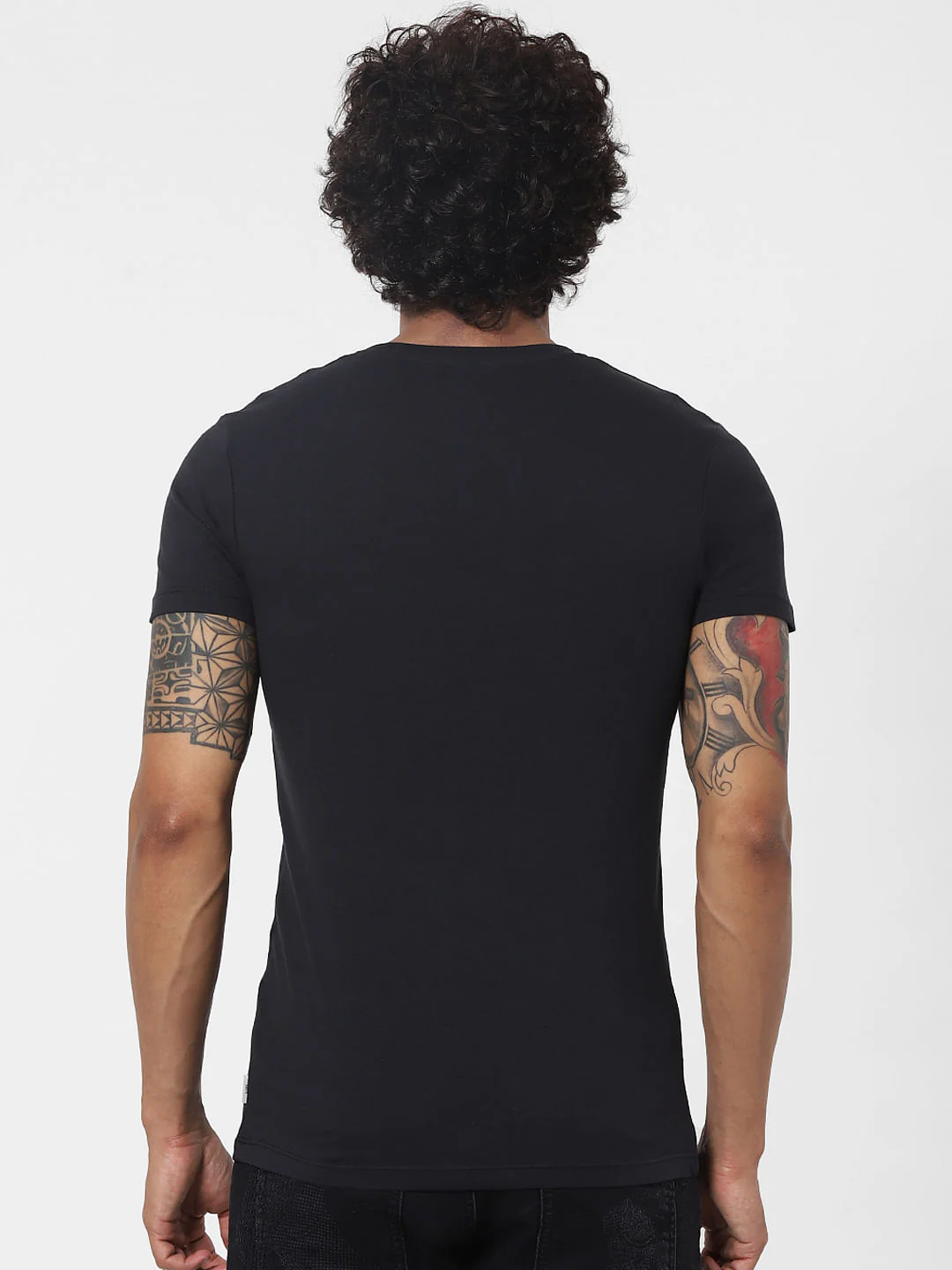 Black Logo Print Crew Neck T-shirt - Image 4