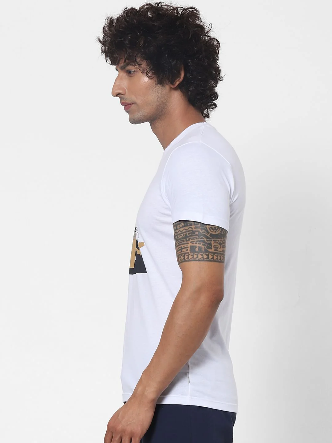 White Logo Print Crew Neck T-shirt - Image 3