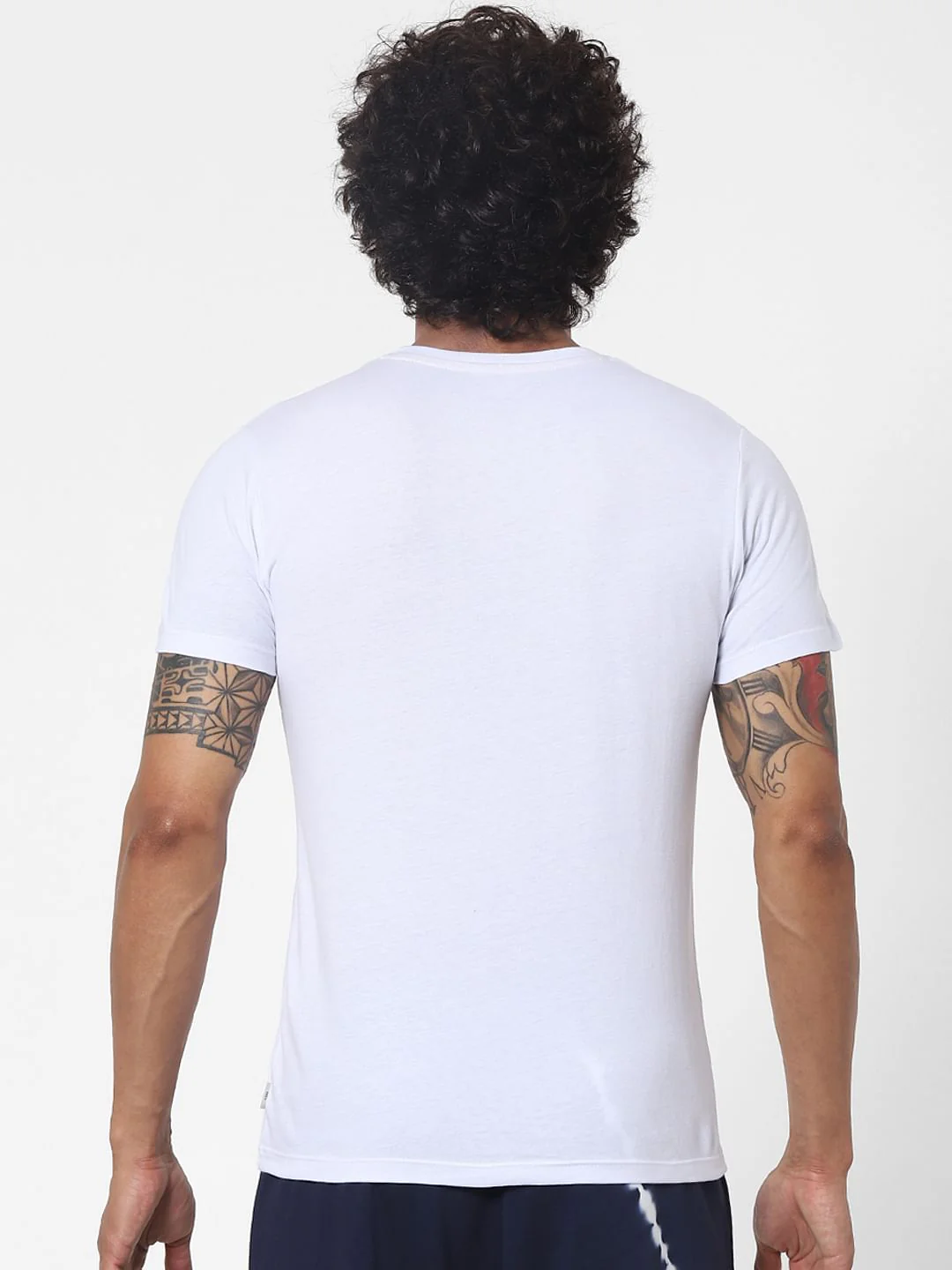 White Logo Print Crew Neck T-shirt - Image 4