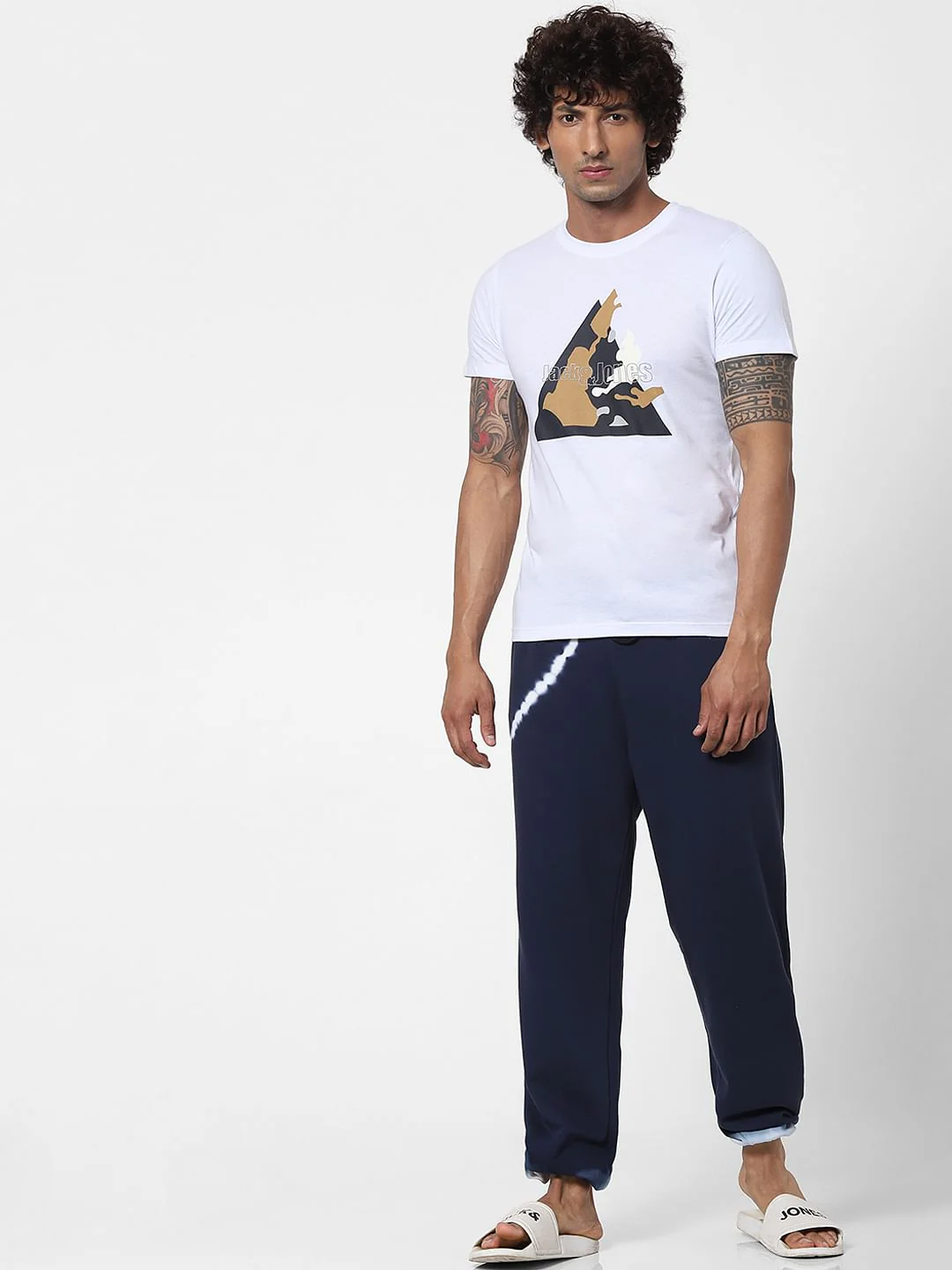 White Logo Print Crew Neck T-shirt - Image 5
