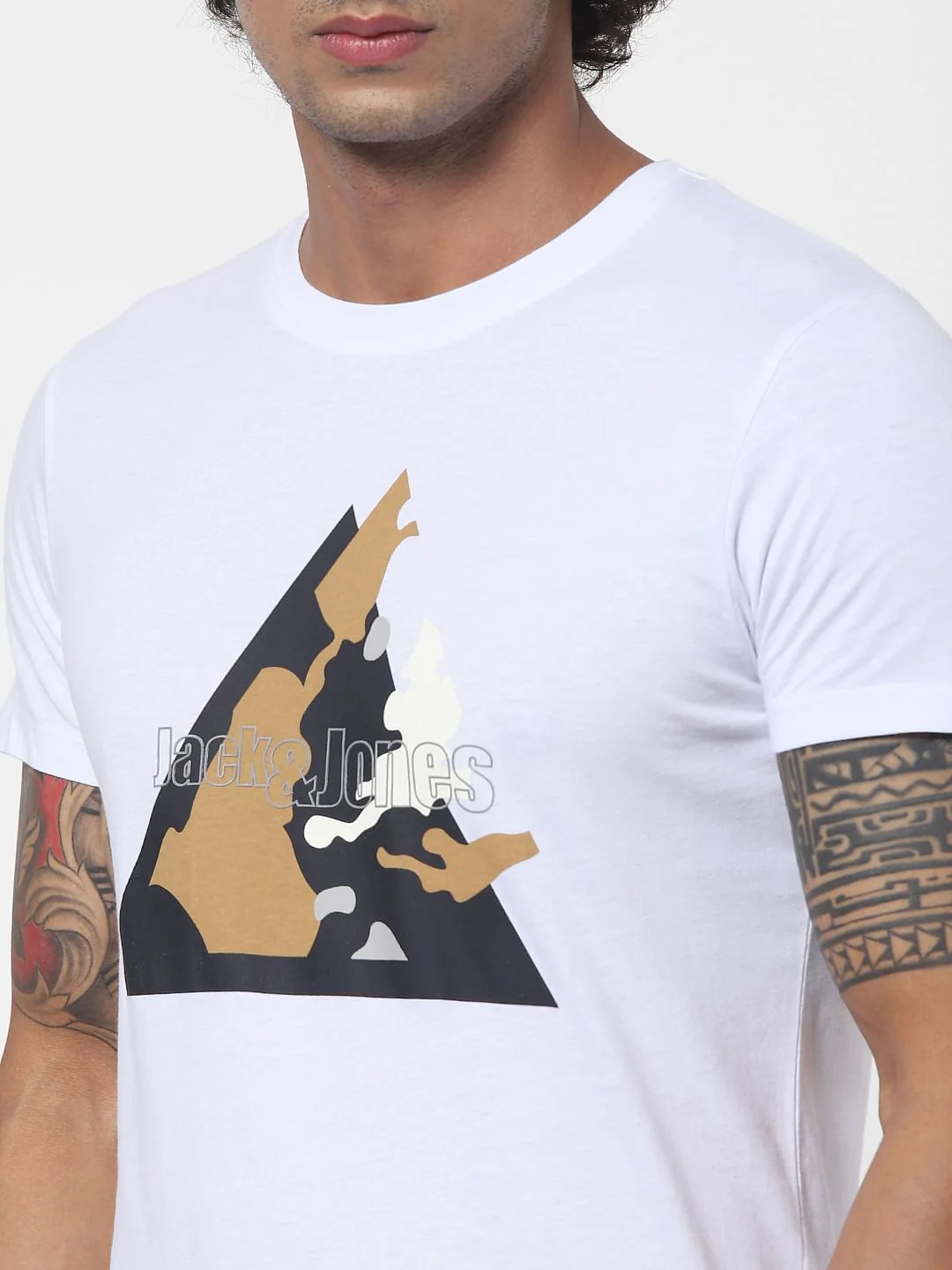 White Logo Print Crew Neck T-shirt - Image 6