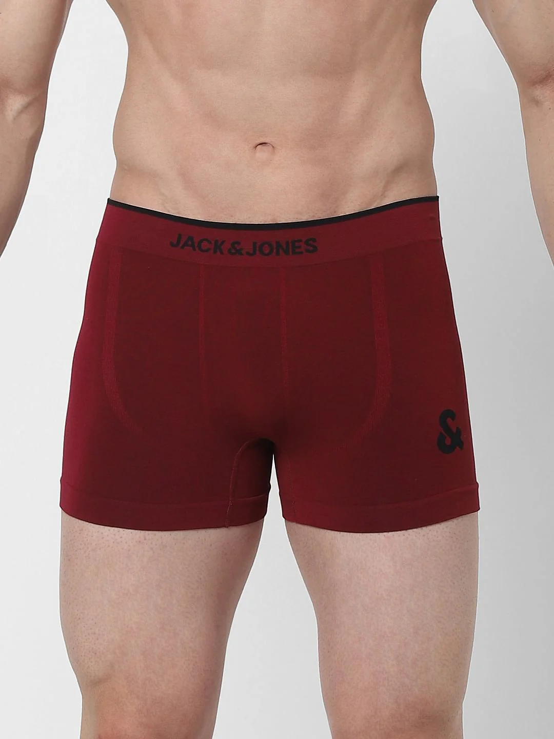 Red Logo Print Seamless Trunks