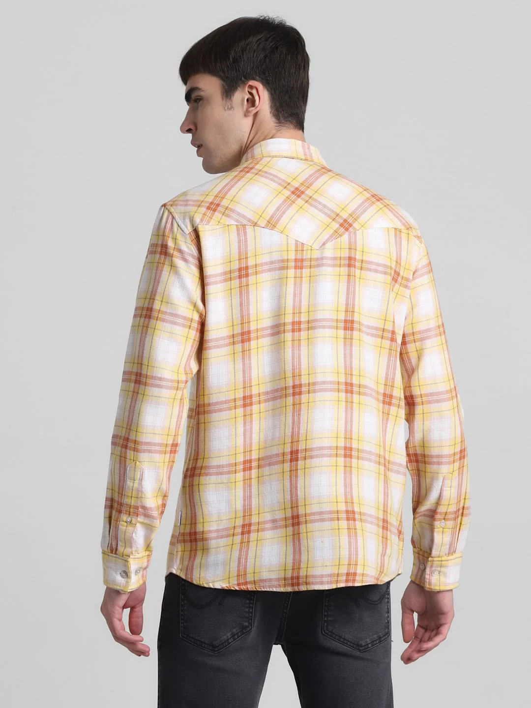 Yellow Check Full Sleeves Shirt - Image 4