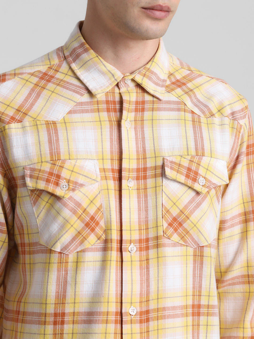 Yellow Check Full Sleeves Shirt - Image 5