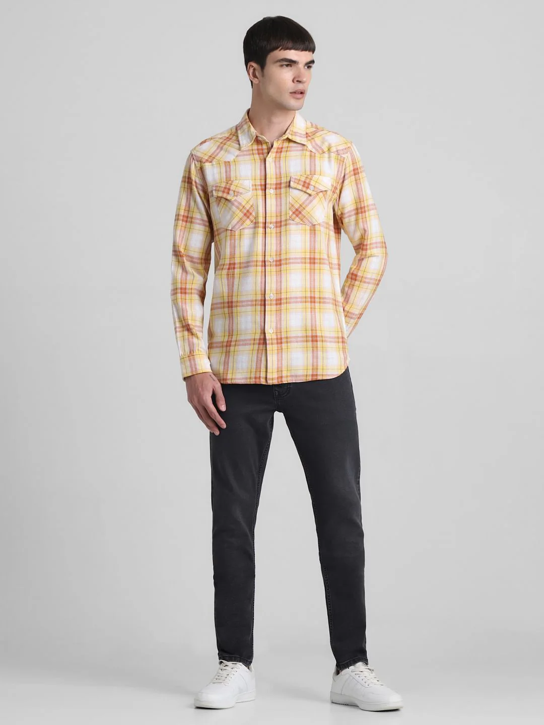 Yellow Check Full Sleeves Shirt - Image 6