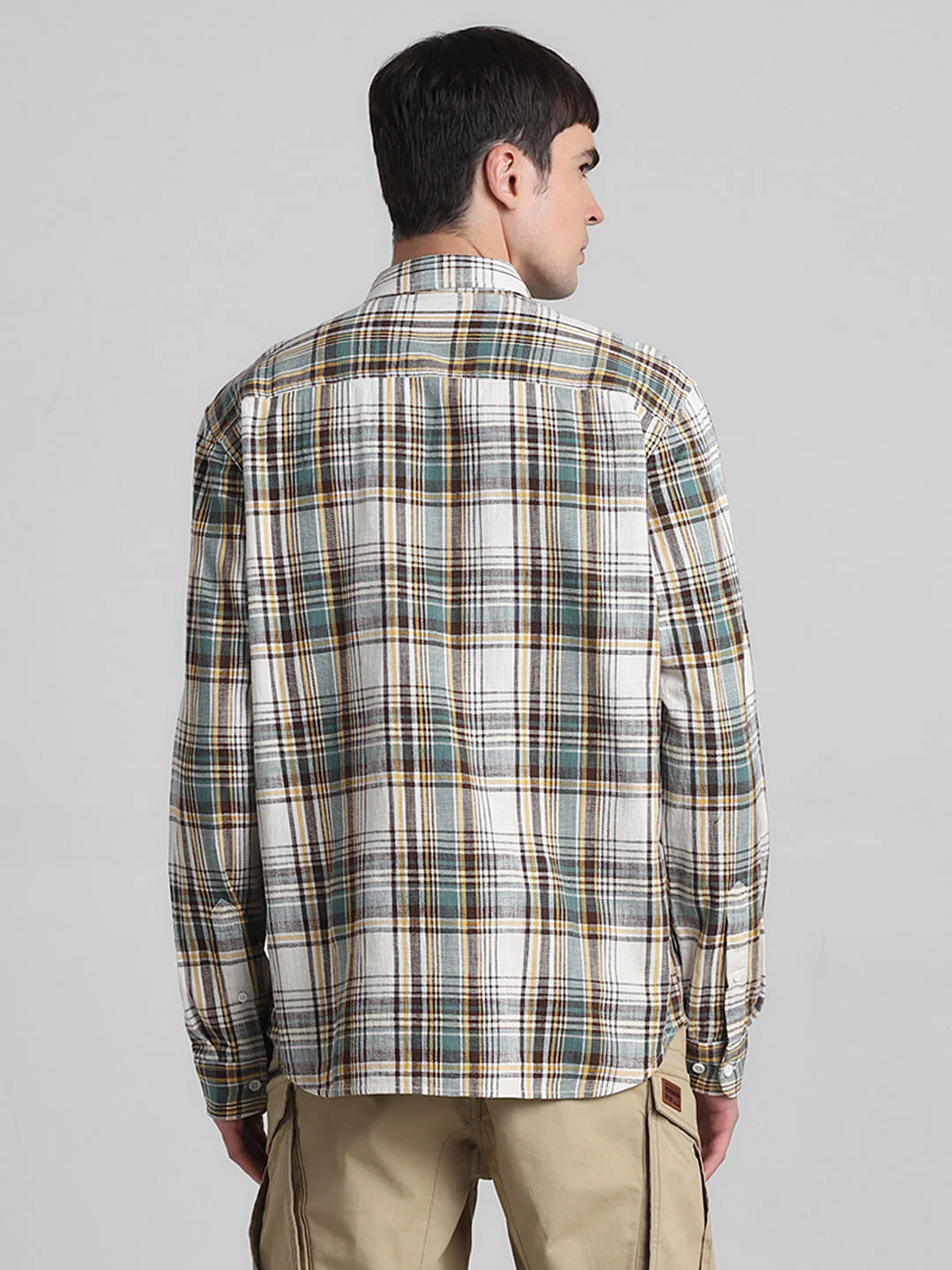 White Check Full Sleeves Shirt - Image 4