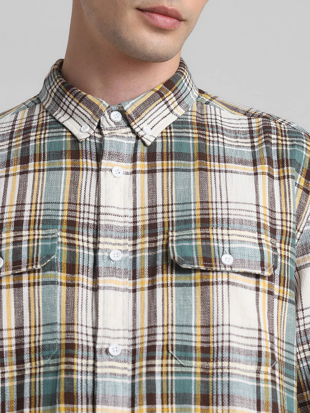 White Check Full Sleeves Shirt - Image 5