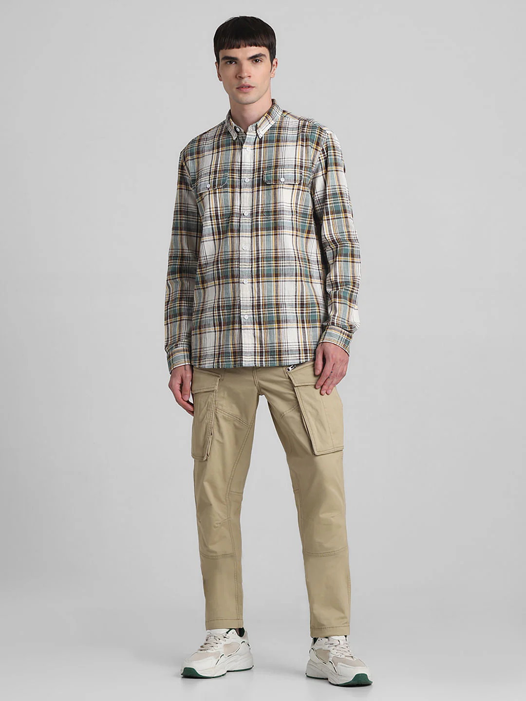 White Check Full Sleeves Shirt - Image 6