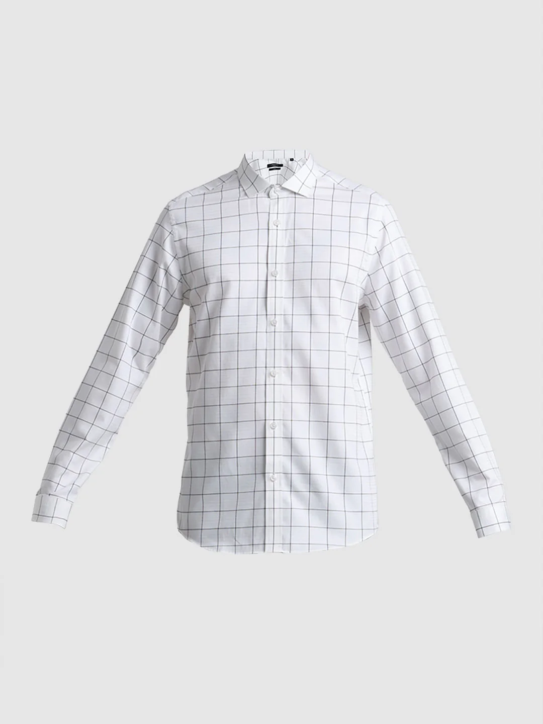 White Dobby Check Full Sleeves Shirt - Image 7