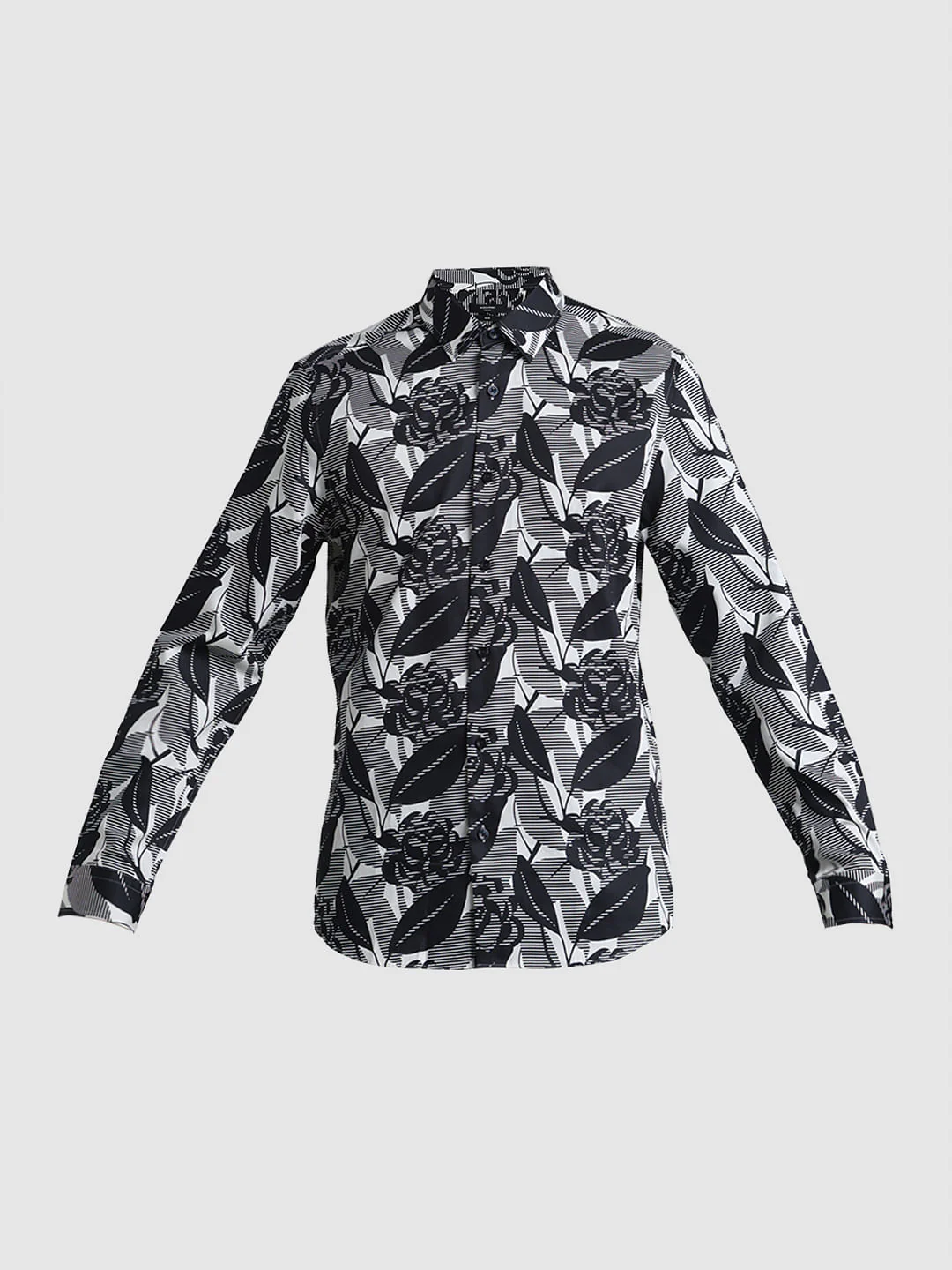 Black Abstract Print Full Sleeves Shirt - Image 7