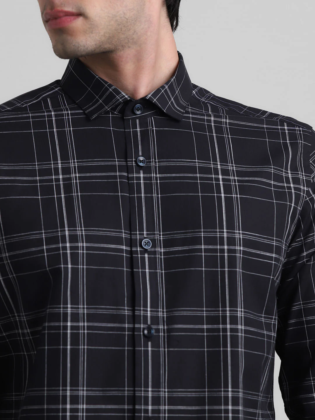 Black Check Print Full Sleeves Shirt - Image 5