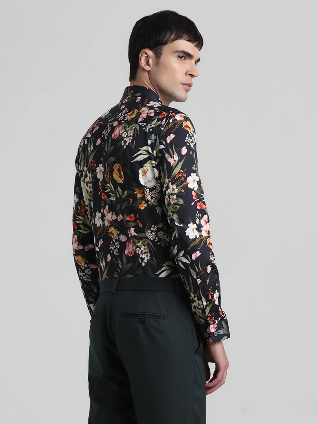 Black Floral Full Sleeves Shirt - Image 4