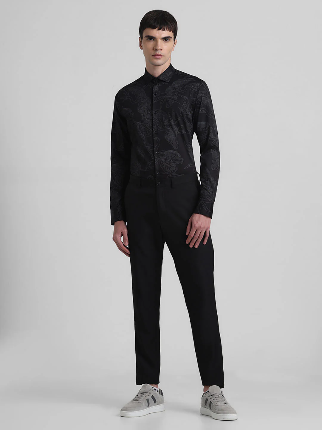 Black Abstract Print Full Sleeves Shirt - Image 6