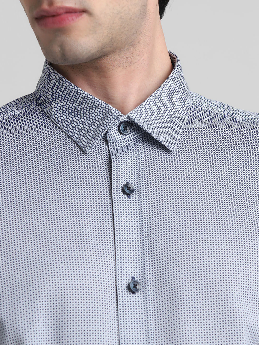 Navy Blue Printed Full Sleeves Shirt - Image 5