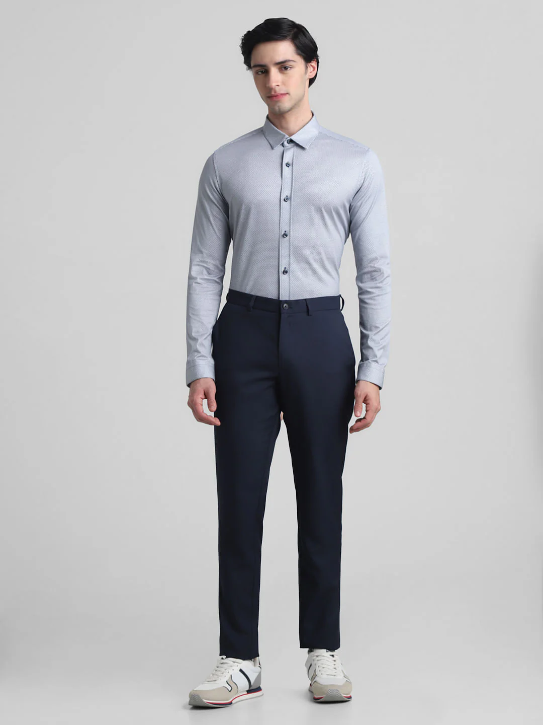 Navy Blue Printed Full Sleeves Shirt - Image 6