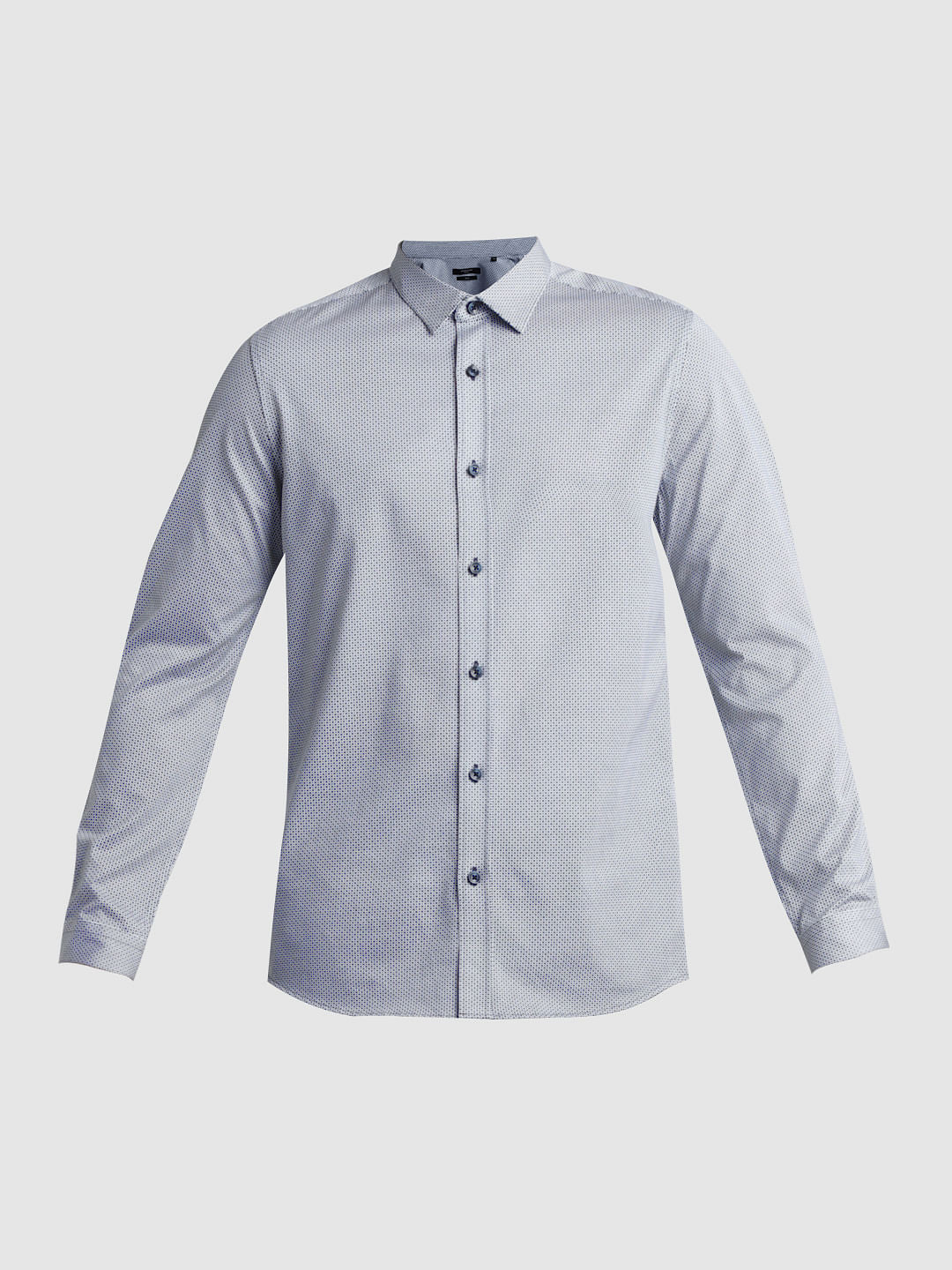 Navy Blue Printed Full Sleeves Shirt - Image 7