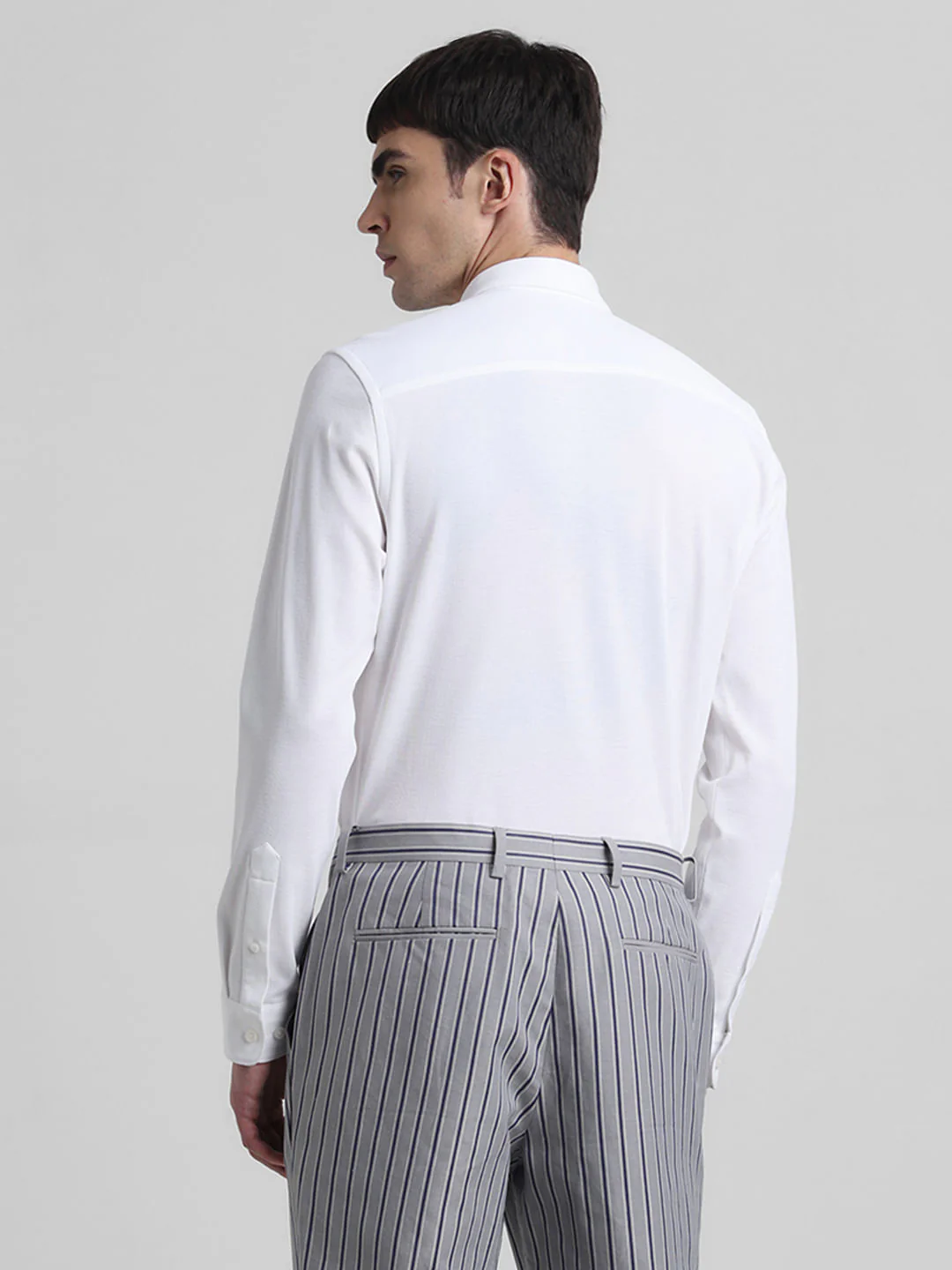 White Knitted Full Sleeves Shirt - Image 4