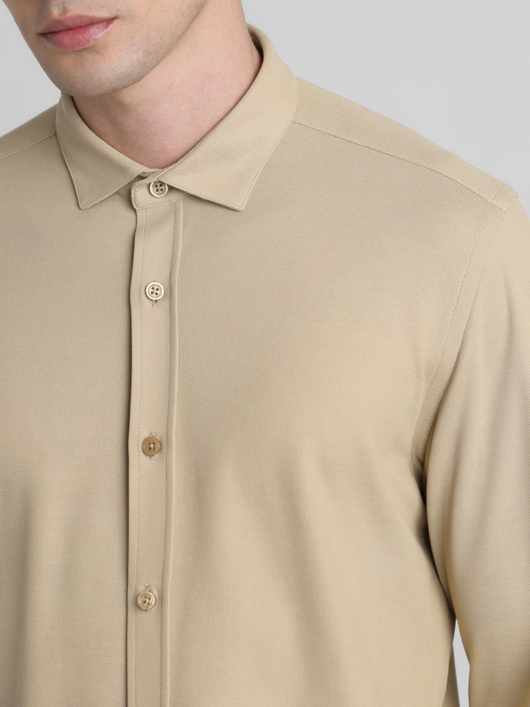 Brown Knitted Full Sleeves Shirt - Image 5