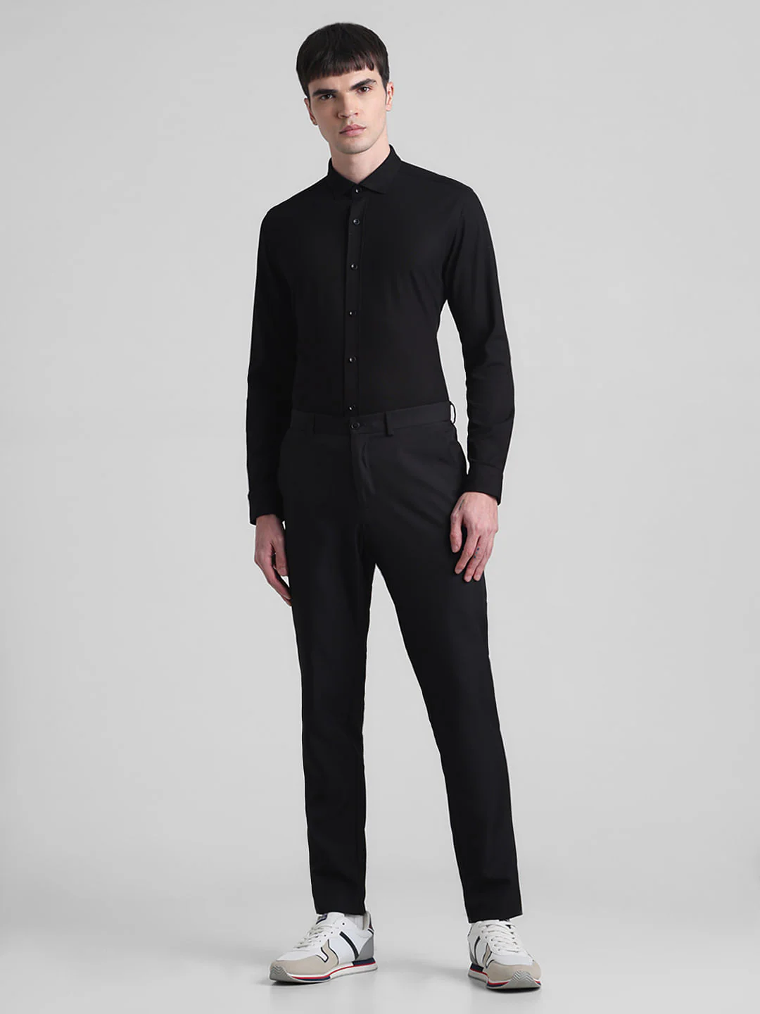 Black Knitted Full Sleeves Shirt - Image 6