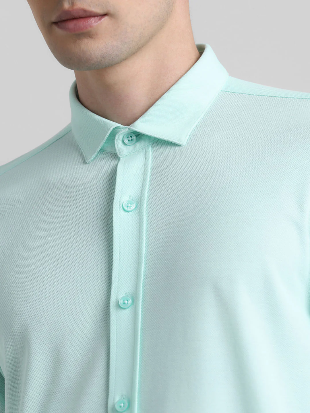 Green Knitted Full Sleeves Shirt - Image 5