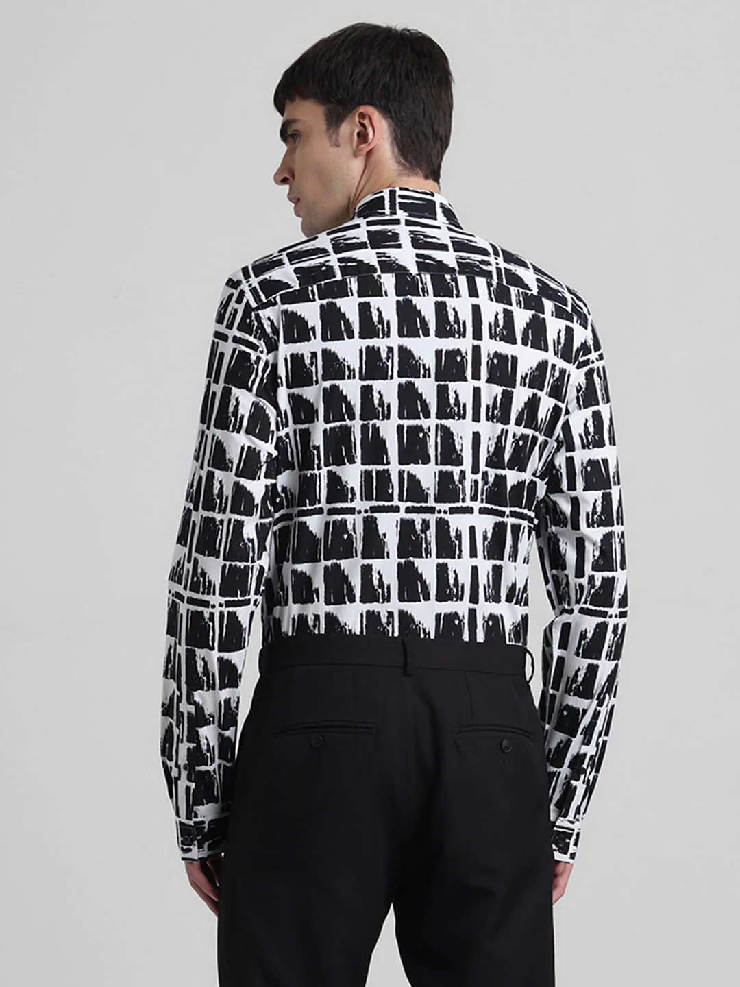 Black Check Print Full Sleeves Shirt - Image 4