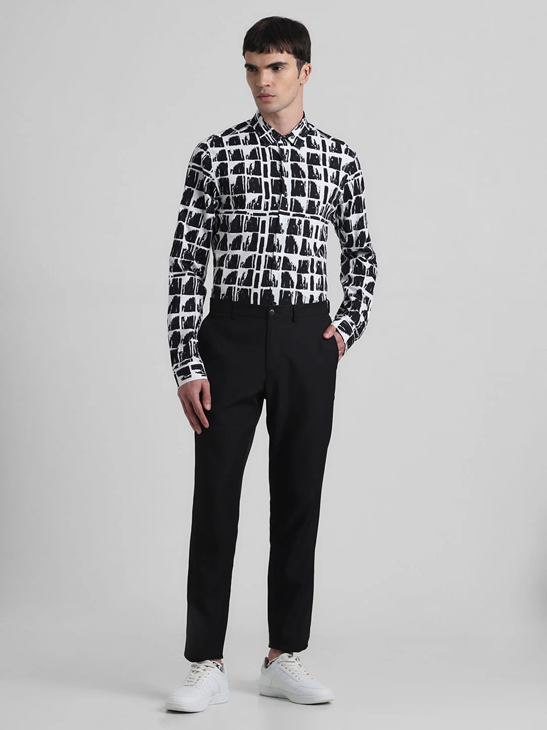 Black Check Print Full Sleeves Shirt - Image 6