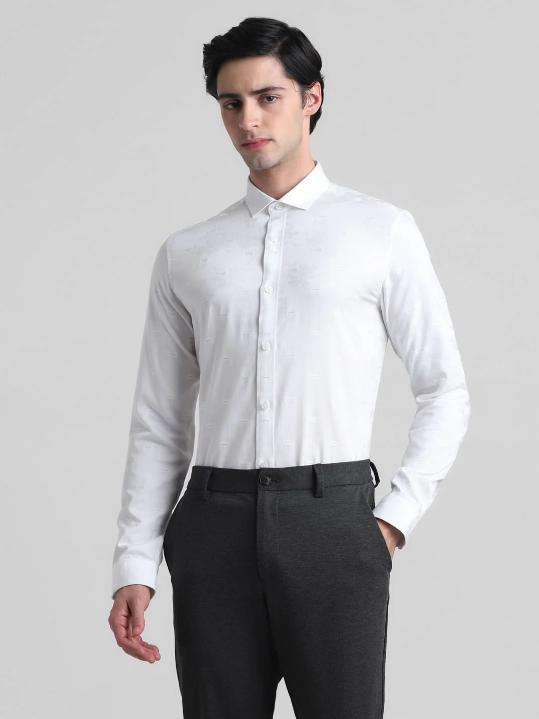 Green Dobby Full Sleeves Shirt - Image 2