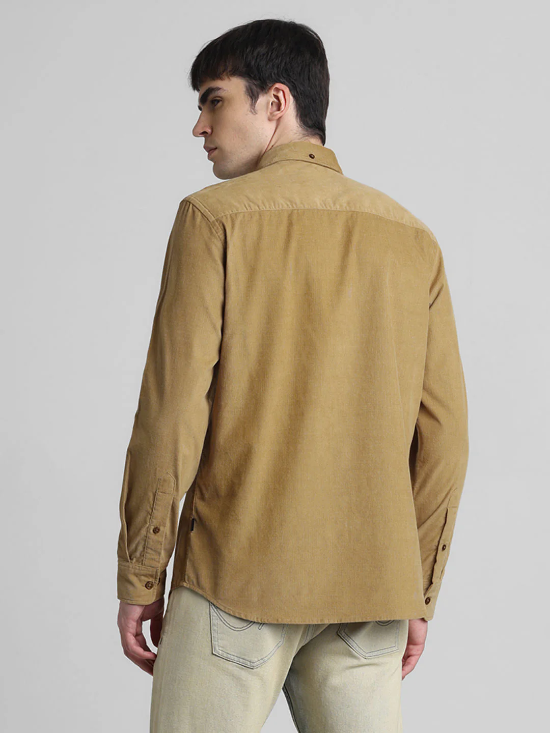 Brown Corduroy Full Sleeves Shirt - Image 4