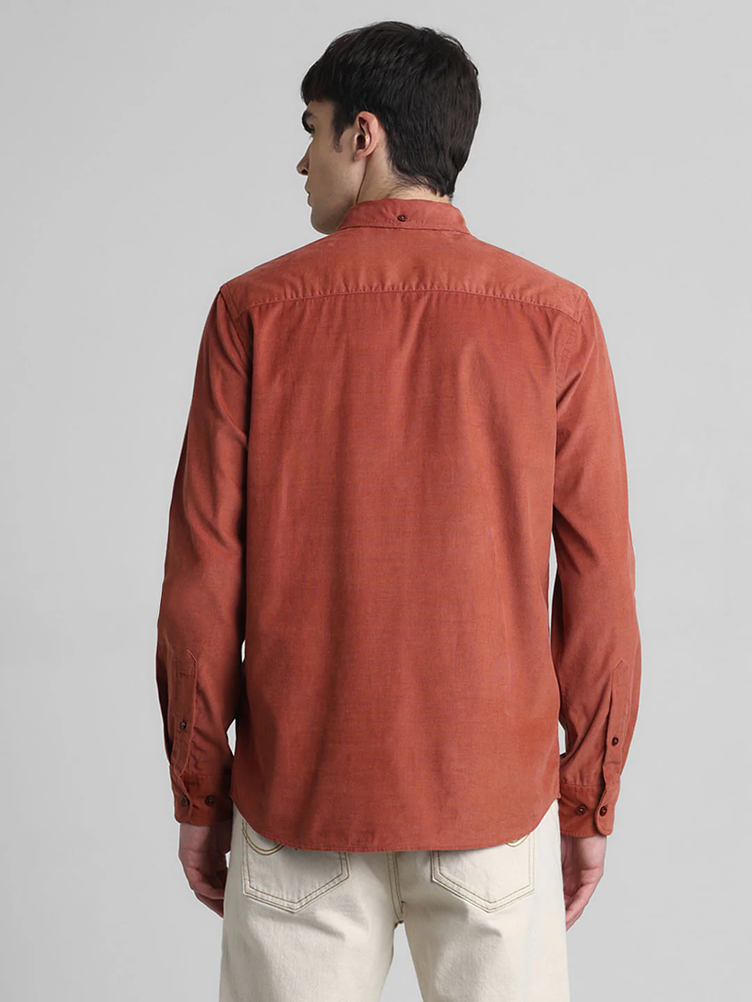 Red Corduroy Full Sleeves Shirt - Image 4