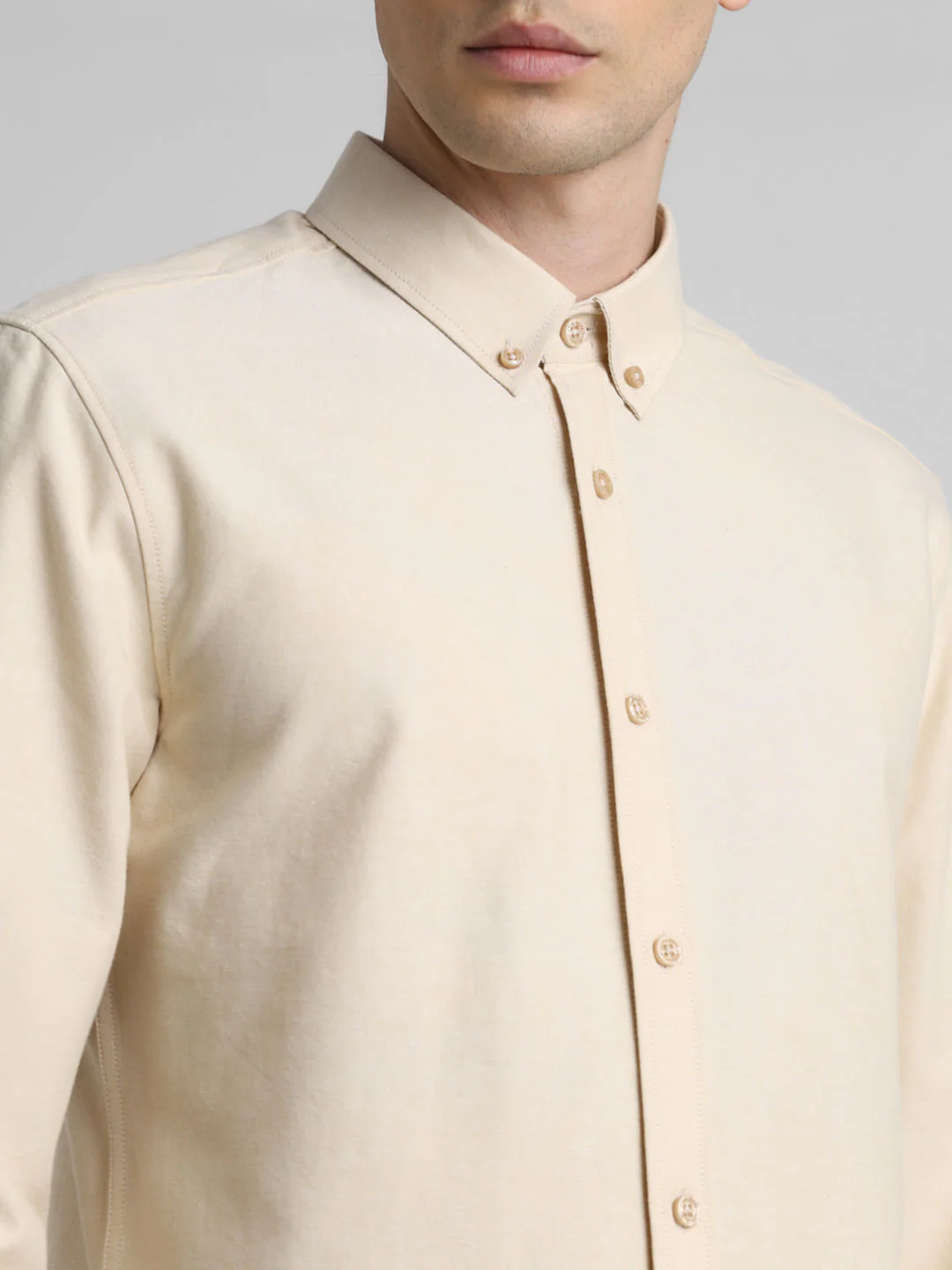 Light Brown Oxford Full Sleeves Shirt - Image 5