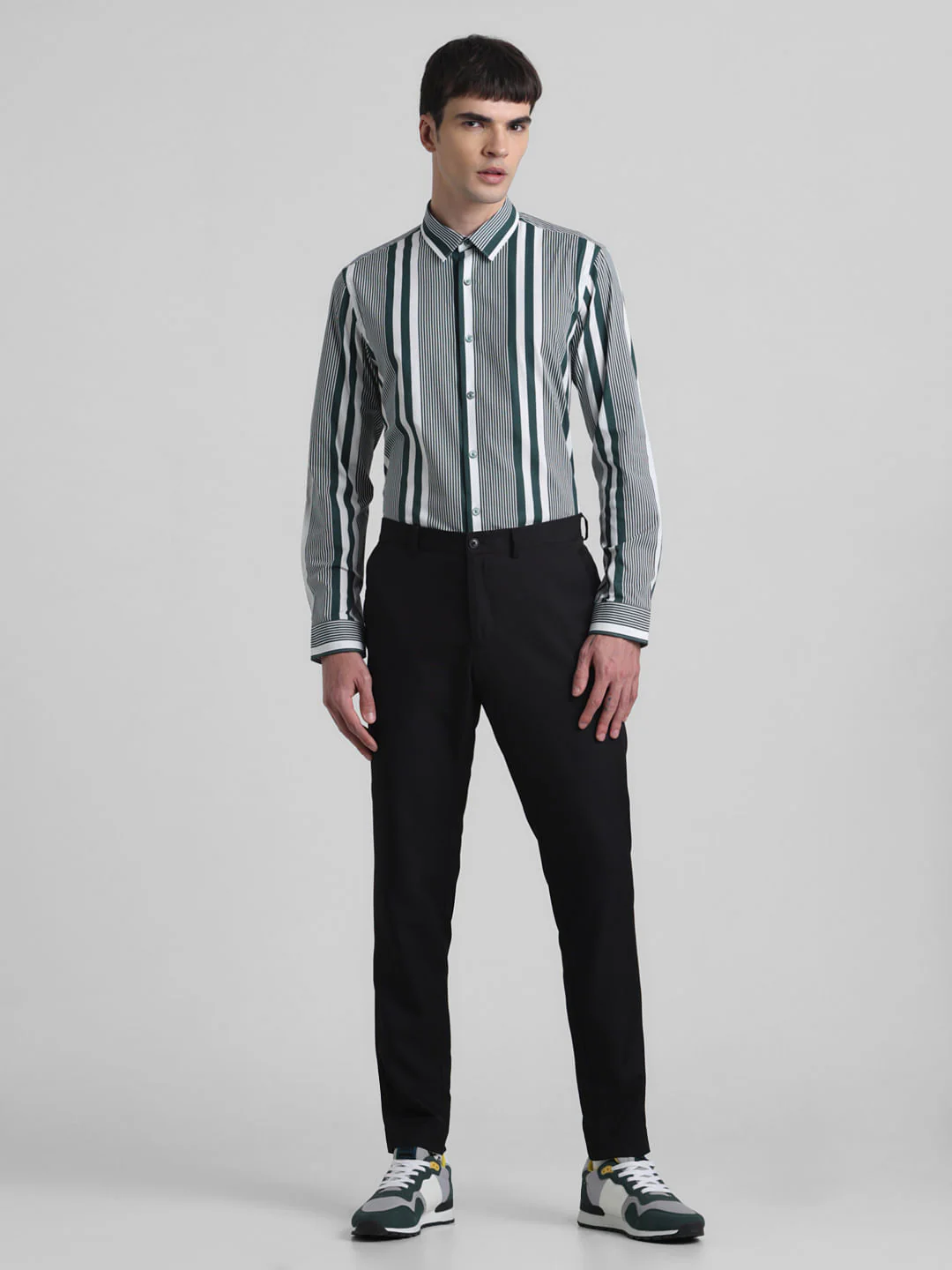 Green Striped Full Sleeves Shirt - Image 6