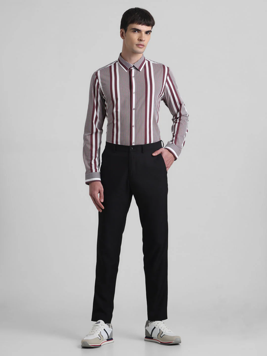 Red Striped Full Sleeves Shirt - Image 6