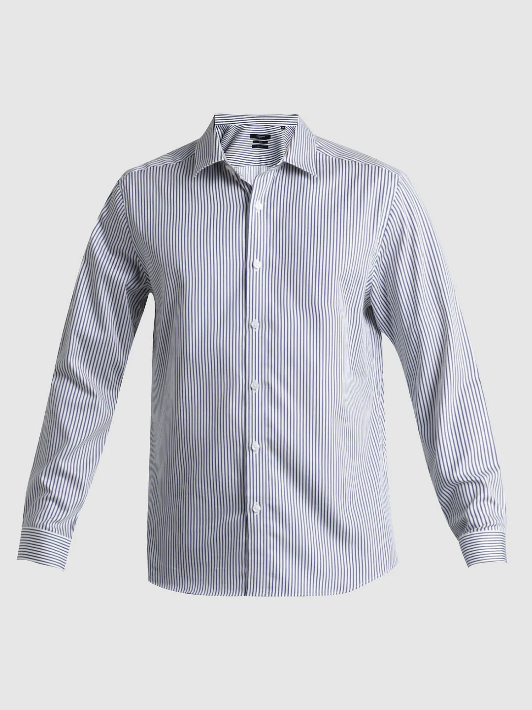 Blue Pinstriped Full Sleeves Shirt - Image 7