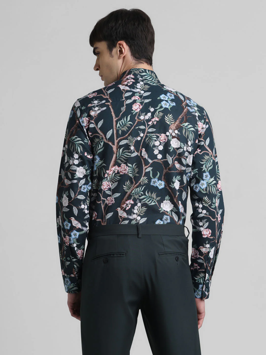 Green Floral Full Sleeves Shirt - Image 4