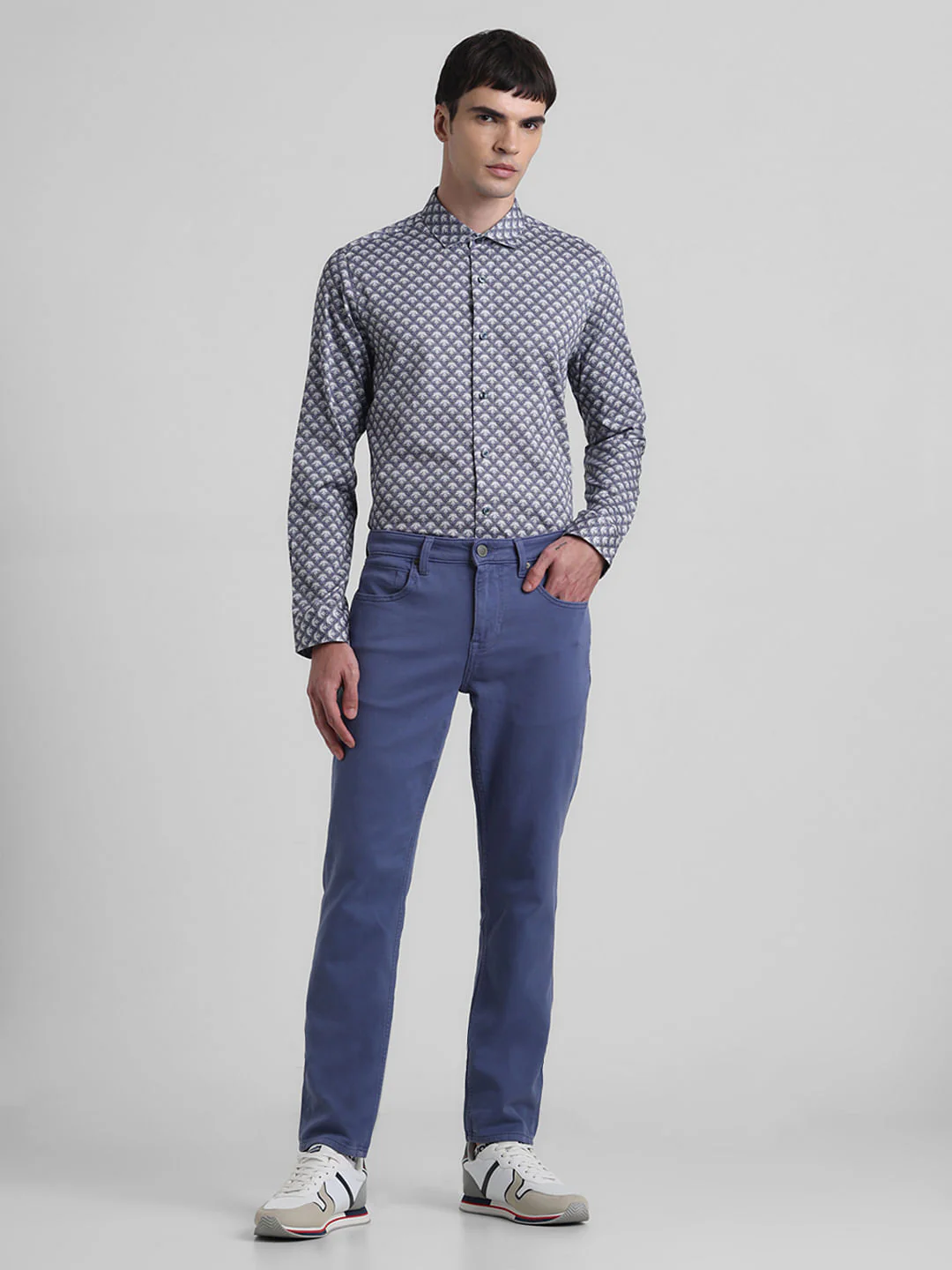 Blue Printed Full Sleeves Shirt - Image 6