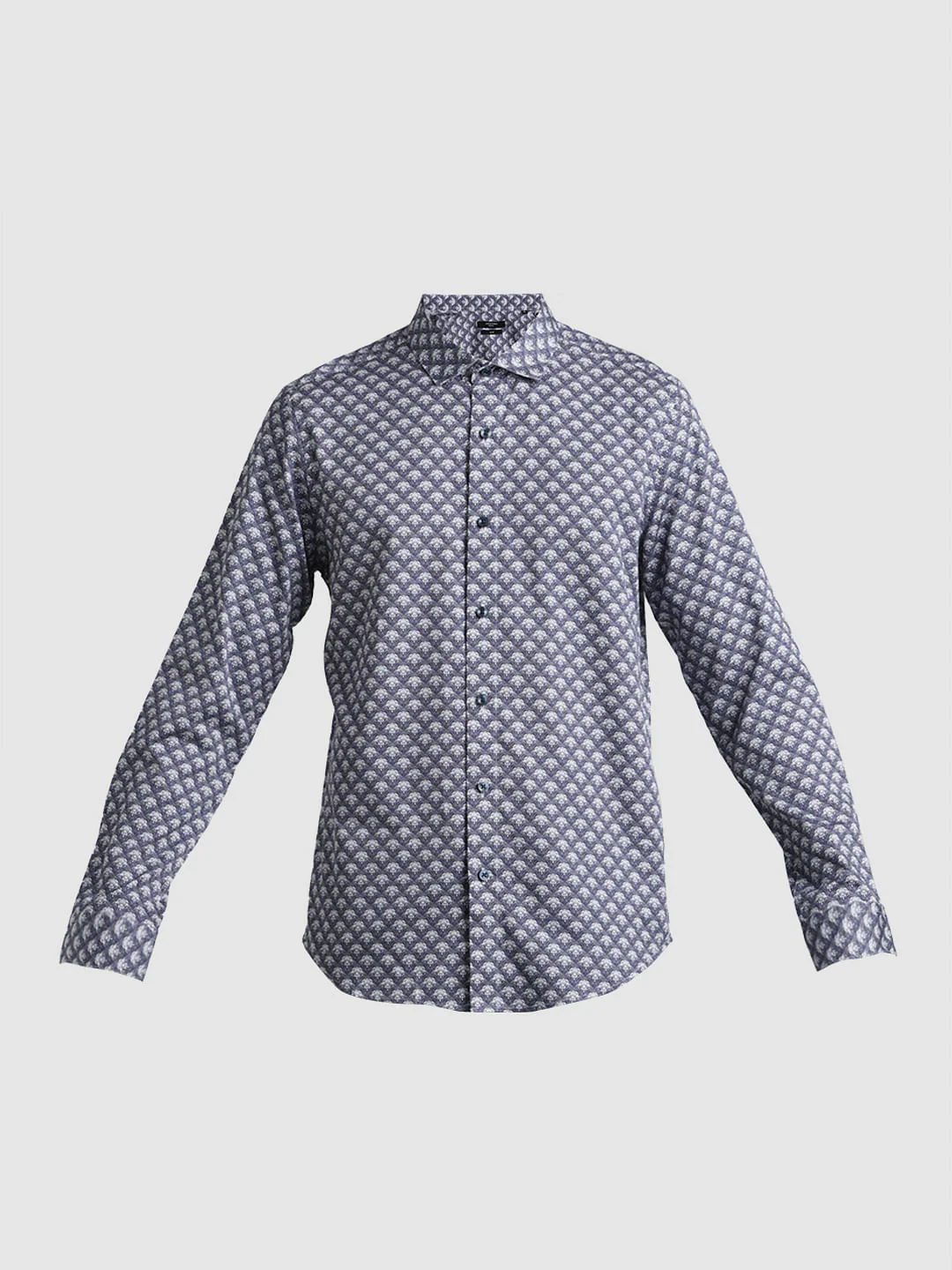 Blue Printed Full Sleeves Shirt - Image 7