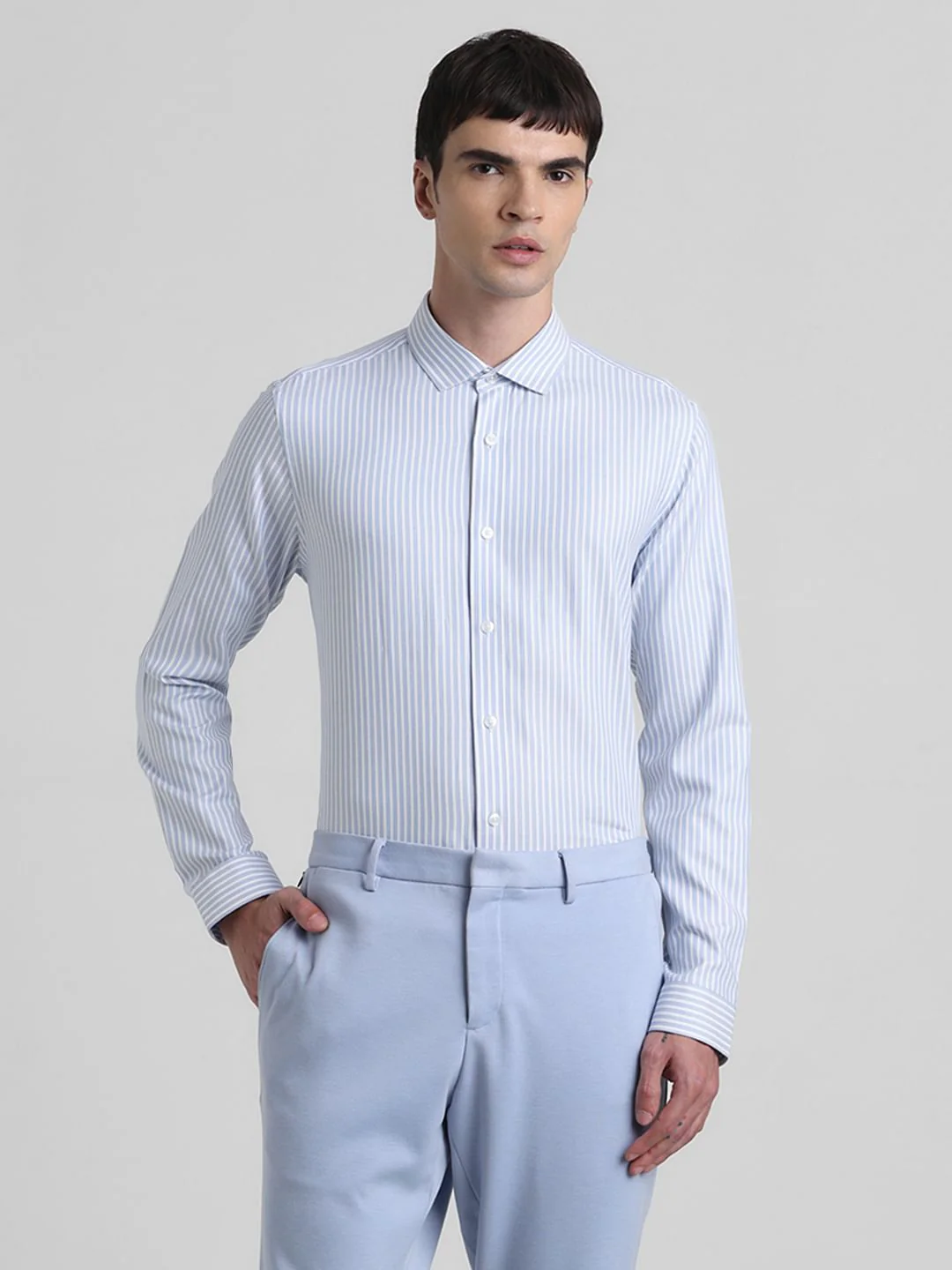 White Striped Full Sleeves Shirt - Image 2
