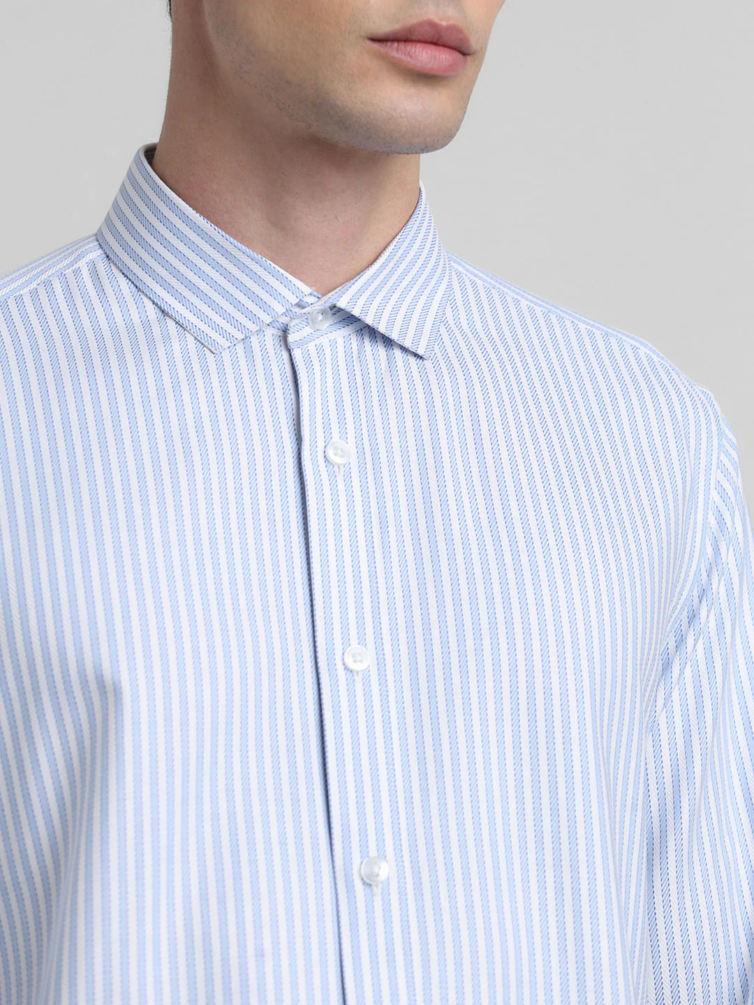 White Striped Full Sleeves Shirt - Image 5