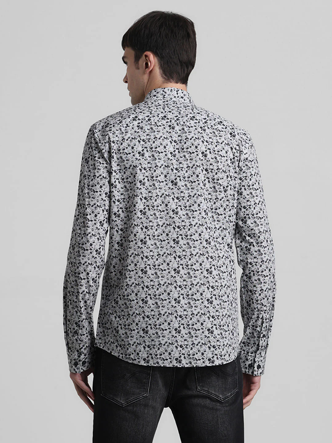 Black Floral Full Sleeves Shirt - Image 4