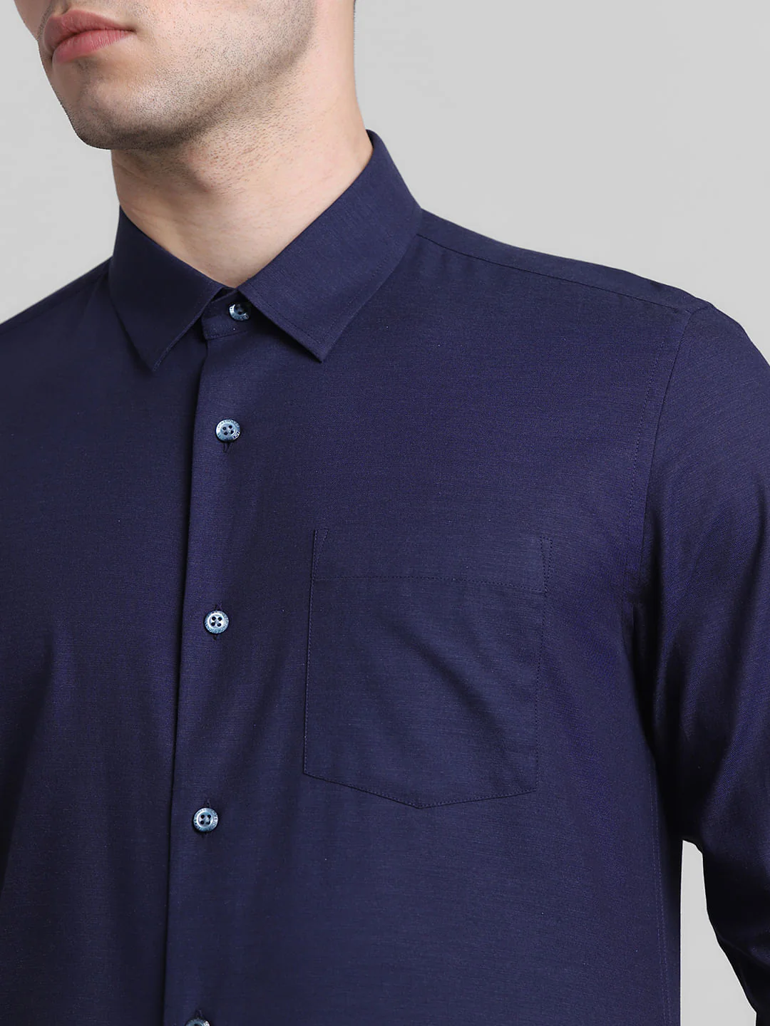Dark Blue Cotton Full Sleeves Shirt - Image 5