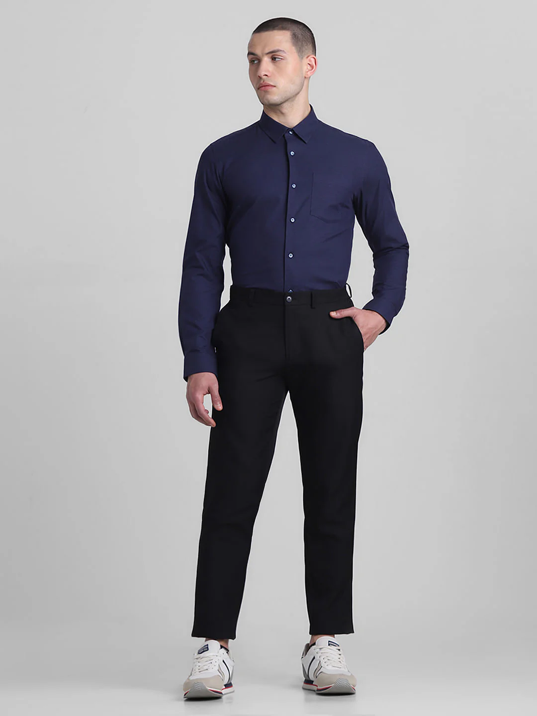 Dark Blue Cotton Full Sleeves Shirt - Image 6
