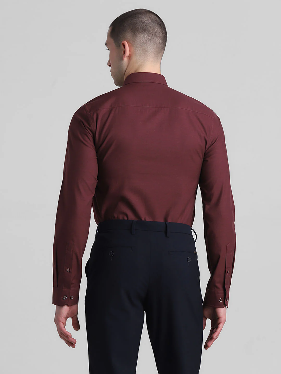 Maroon Cotton Full Sleeves Shirt - Image 4