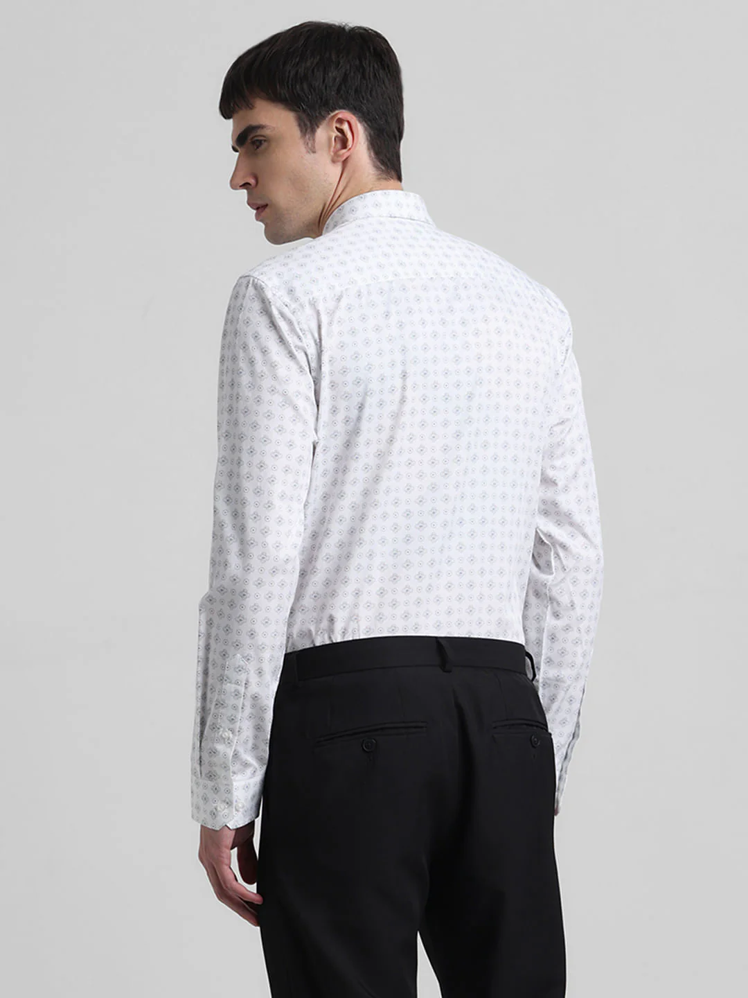 White Printed Full Sleeves Shirt - Image 4
