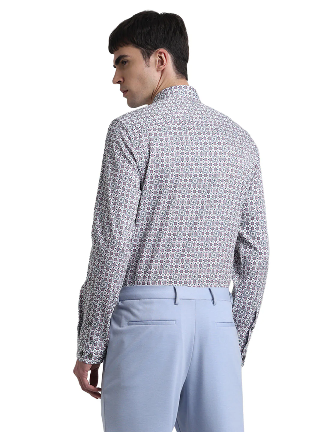 White Printed Full Sleeves Shirt - Image 4