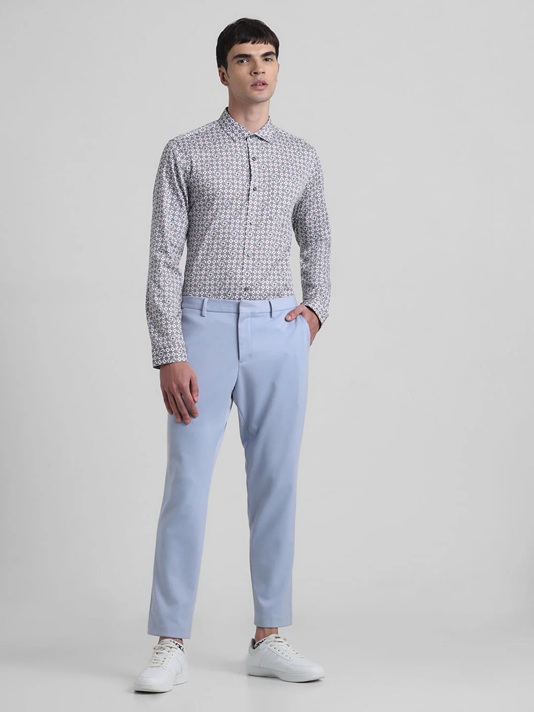 White Printed Full Sleeves Shirt - Image 6