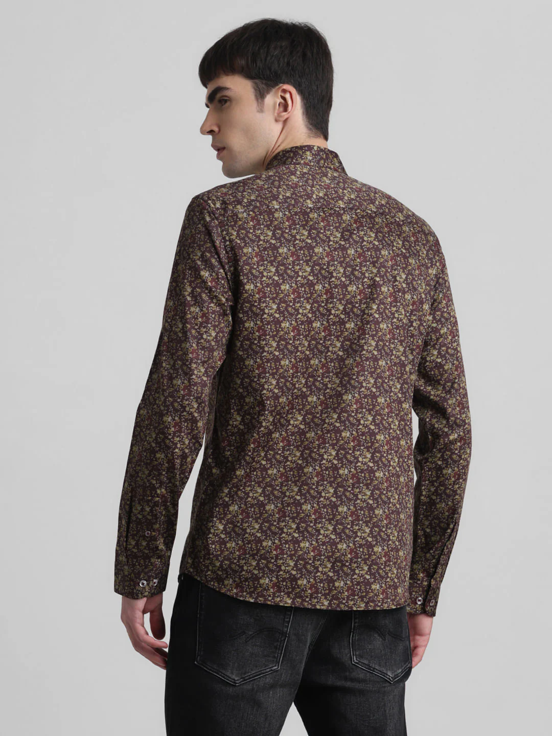 Maroon Floral Full Sleeves Shirt - Image 4