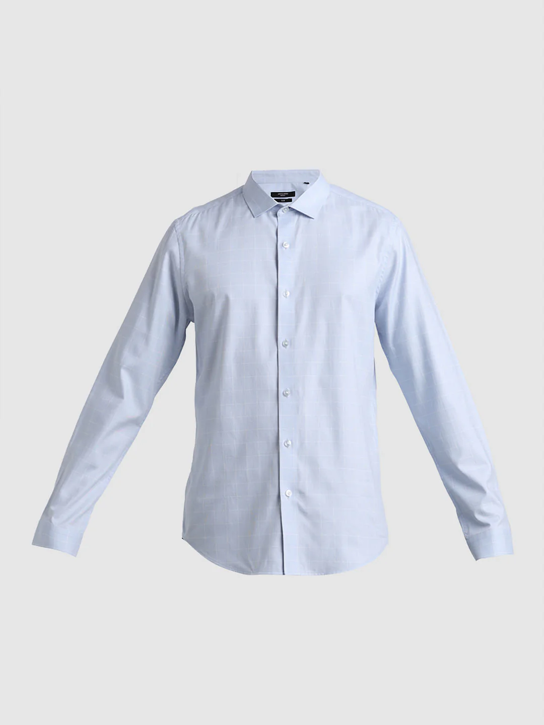 Blue Dobby Check Full Sleeves Shirt - Image 7