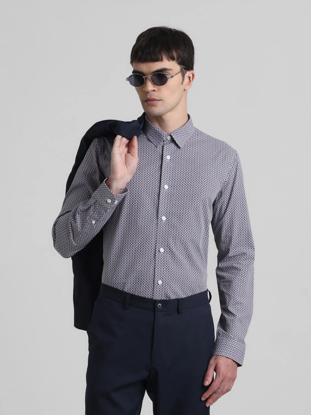 Purple Abstract Print Shirt