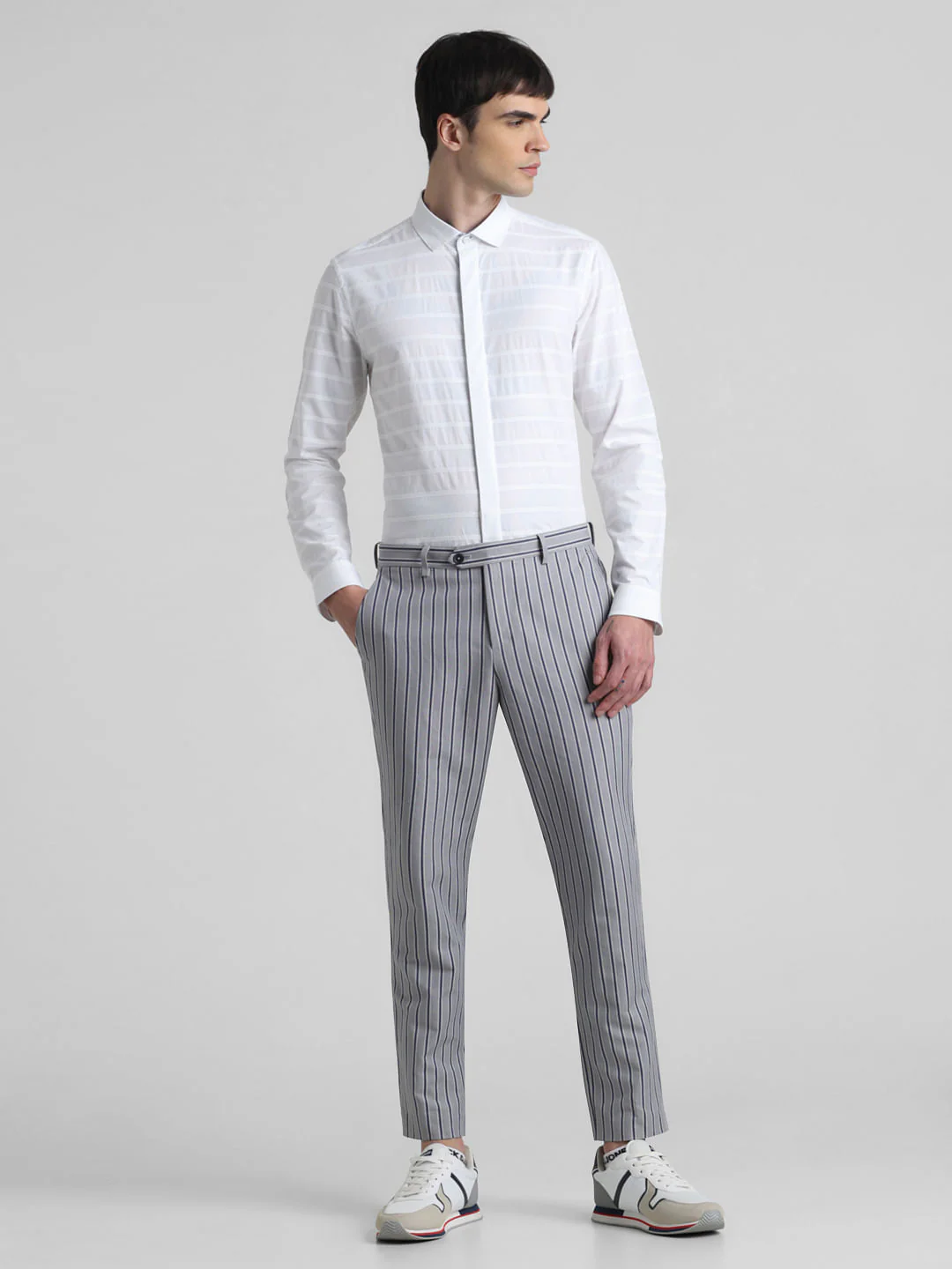 White Dobby Full Sleeves Shirt - Image 6