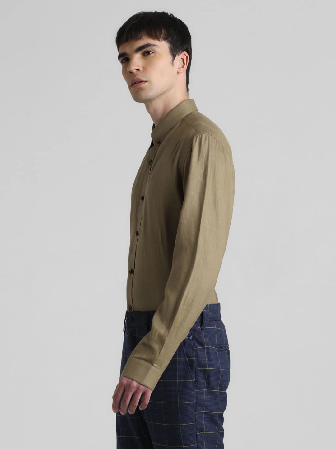 Green Linen Full Sleeves Shirt - Image 3